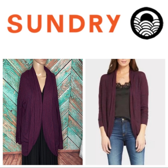 Anthropologie Sundry Striped Comfortable Cozy Cardigan - Picture 1 of 8